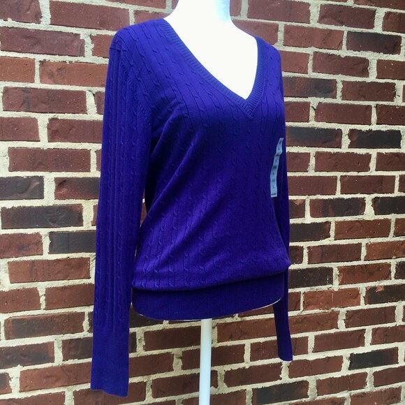 Old Navy Classic Cable Knit V-Neck Pullover Sweater Long Sleeve (Sz Large) - Picture 8 of 11